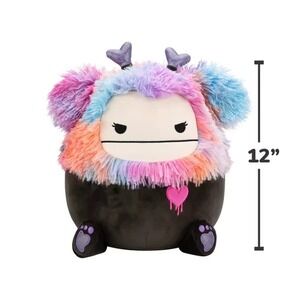 NEW ! Squishmallows Frumpy Bigfoot Plush 12" Pink Black Fuzzy Valentine Monster